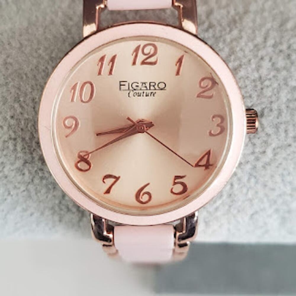 Figaro Couture Women's Watch‎ Rose Gold with Pink Acrylic Accents
